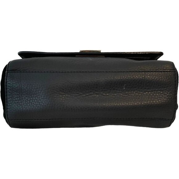 Kate Spade Black Leather Laurel Magnolia Top Handle Suede Sided Shopper Purse - Picture 6 of 11